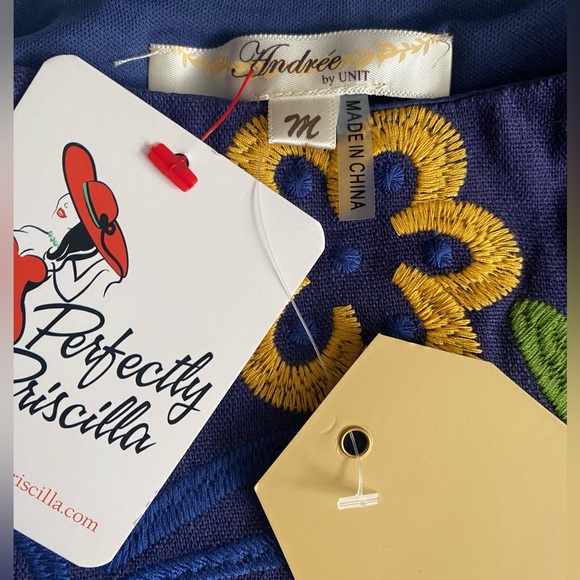 Andree by UNIT Simply Adore You Floral Dress - Navy Midi Dress Size M - Picture 7 of 12